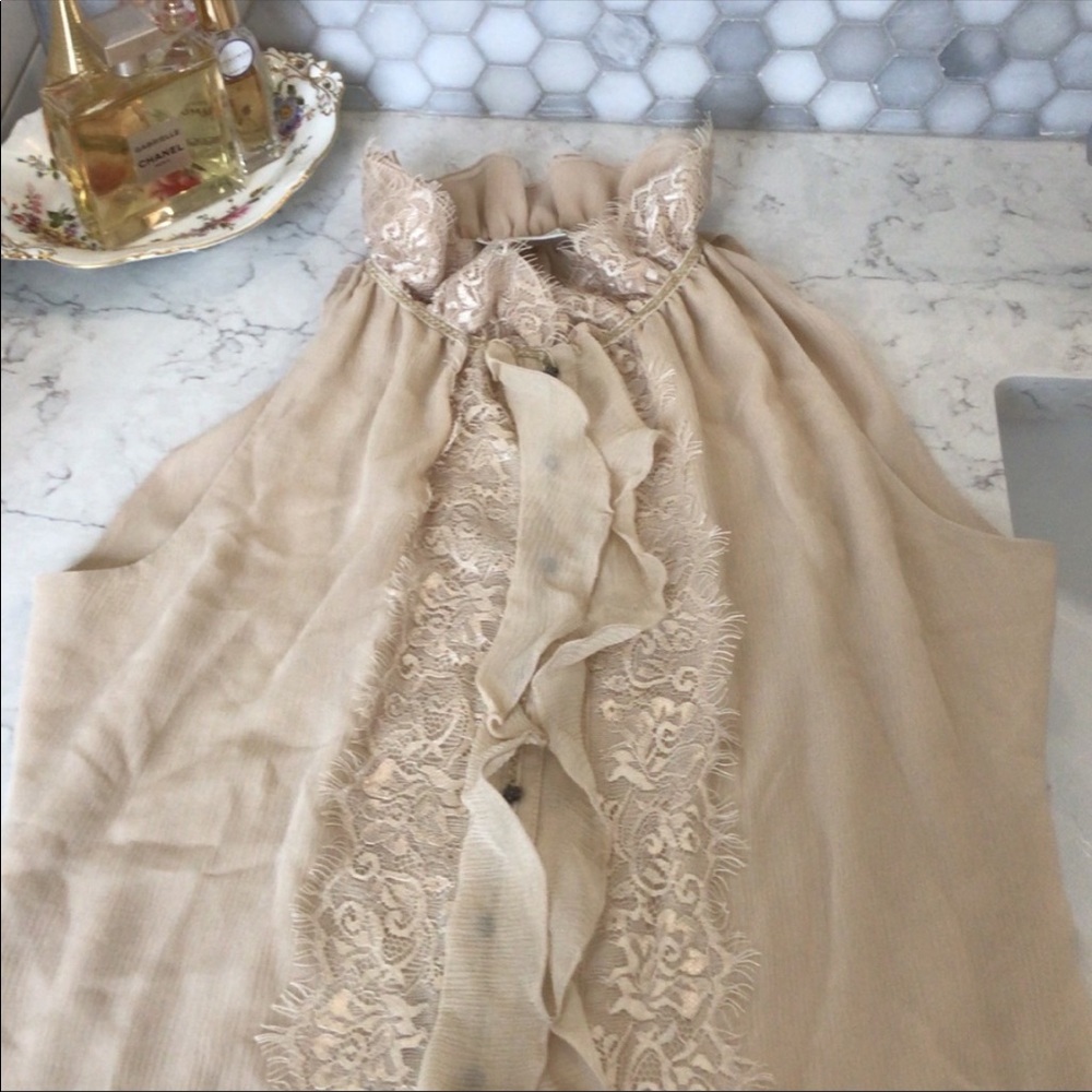 Vintage 100% silk sleeveless blouse